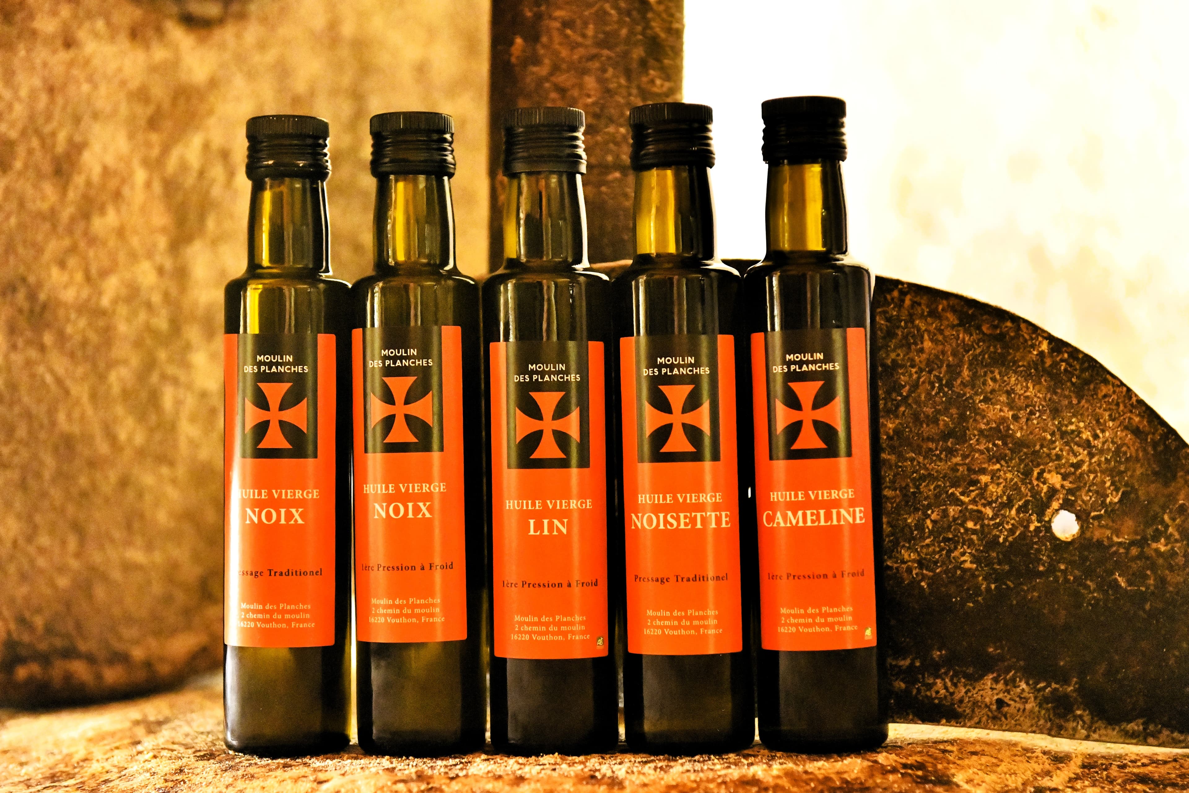 Gamme d'huiles au cœur du moulin